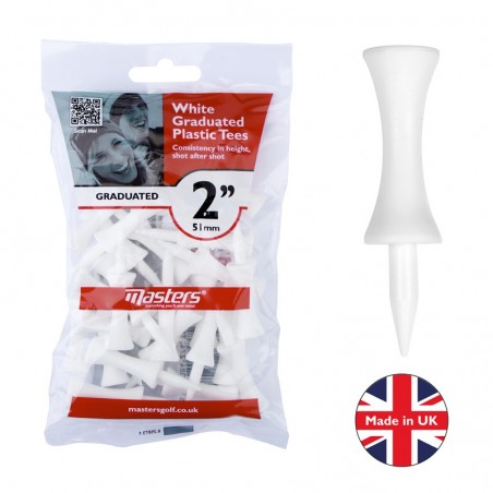 Plastic Graduated Tees 2" x 25 White