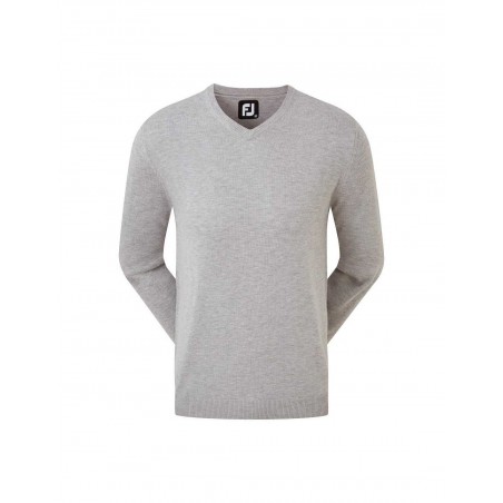 FOOTJOY WOOL BLEND V-NECK LIGHT GREY - JERSEY HOMBRE