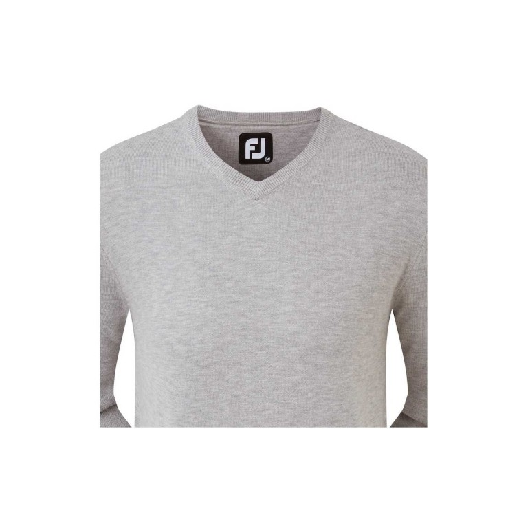 FOOTJOY WOOL BLEND V-NECK LIGHT GREY - JERSEY HOMBRE
