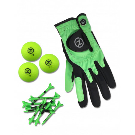 Tubo con Accesorios para Regalo. Guante Talla única + Tees + Bolas