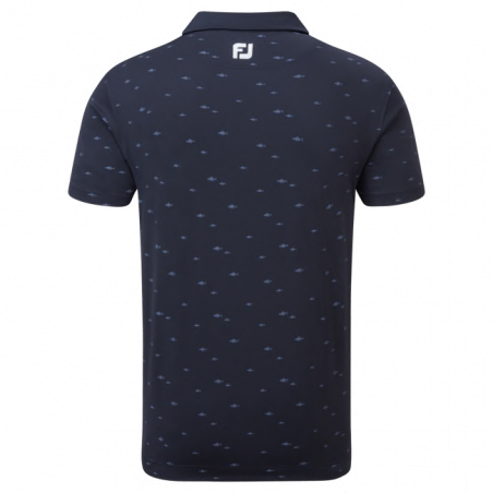 Polo FootJoy Eu School of Fish Print Lisle NAVY