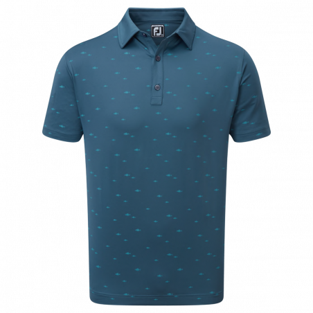 Polo FootJoy Eu School of Fish Print Lisle INK