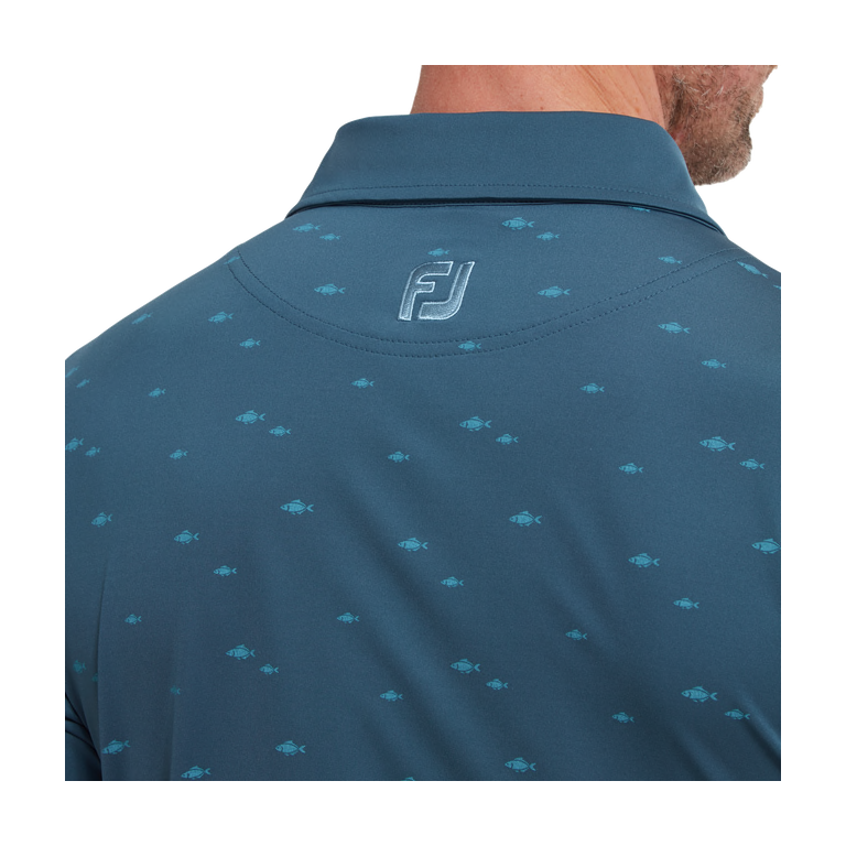 Polo FootJoy Eu School of Fish Print Lisle INK