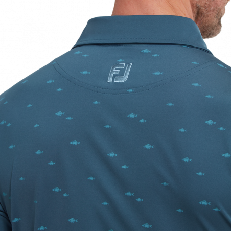 Polo FootJoy Eu School of Fish Print Lisle INK