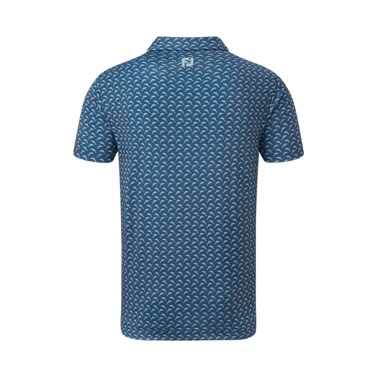 Polo FootJoy Eu  Leaping Dolphins Print Lisle Ink / Blue