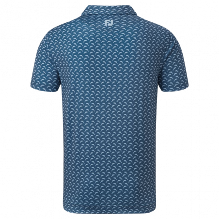 Polo FootJoy Eu  Leaping Dolphins Print Lisle Ink / Blue