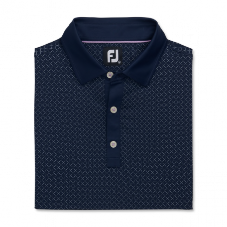 Polo FootJoy Eu Daimond Dot Print Lisle Ink / Blanco
