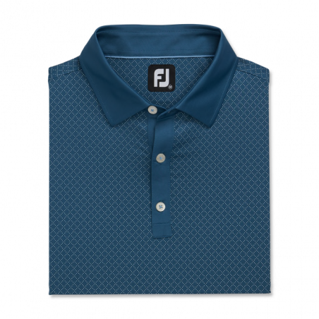Polo FootJoy Eu Daimond Dot Print Lisle Ink / Blanco