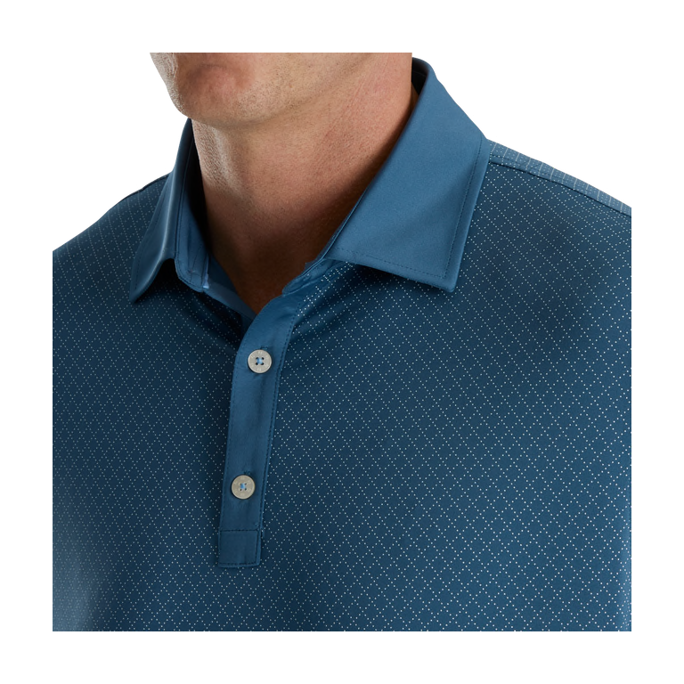 Polo FootJoy Eu DIAMOND Dot Print Lisle Ink / Blanco