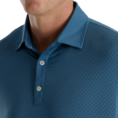 Polo FootJoy Eu DIAMOND Dot Print Lisle Ink / Blanco