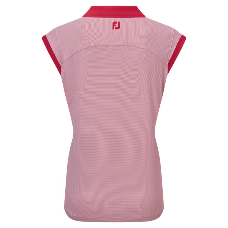 Polo FootJoy Lady End on End Stripe Lisle Rojo