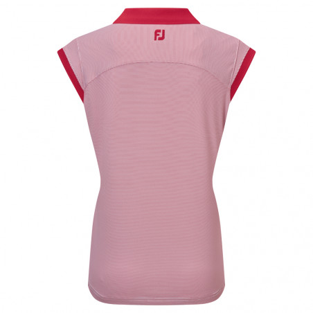 Polo FootJoy Lady End on End Stripe Lisle Rojo
