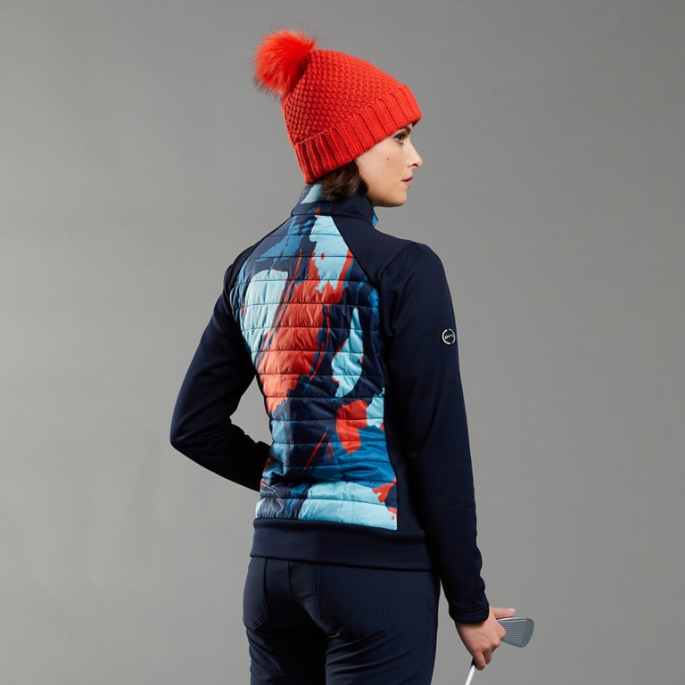 Ping Ladies Printed Hybrid Jacket in Navy Multi PIP