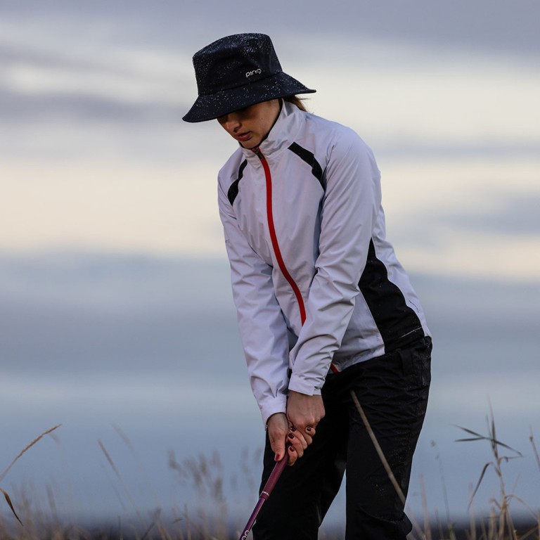 Ping Ladies Freda Waterproof Jacket in White & Black