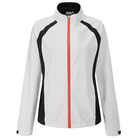 Ping Ladies Freda Waterproof Jacket in White & Black
