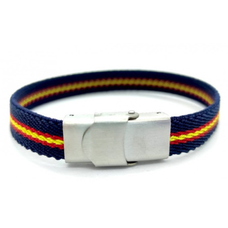 Pulsera España Azul elástica