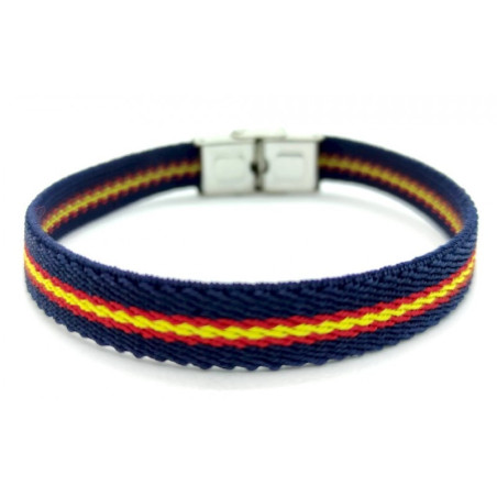 Pulsera España Azul elástica
