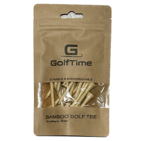 Tees de Madera Golftime Bamboo golf tee 53 mm x 25 ud