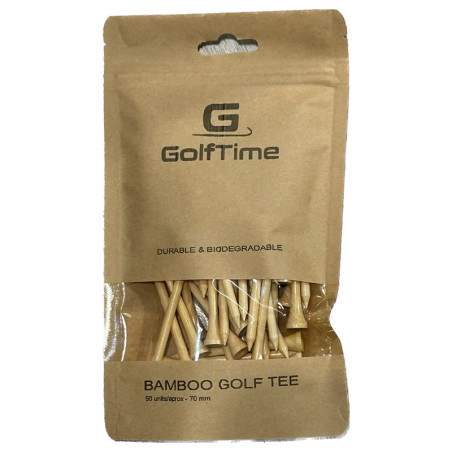 Tees de Madera Golftime Bamboo golf tee 70 mm x 50 ud