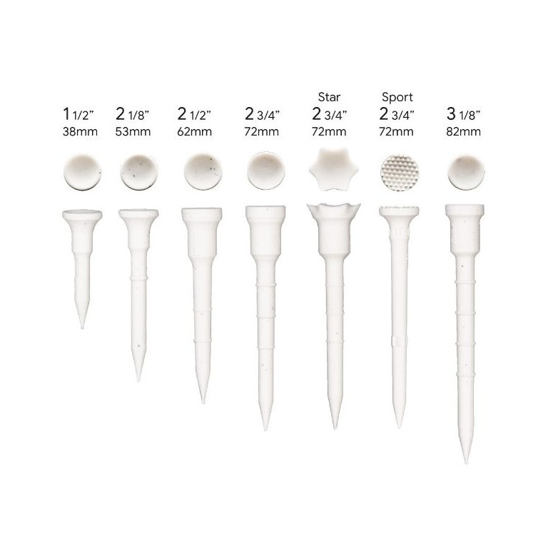 Lignum 62mm Classic Tees 16pk - White