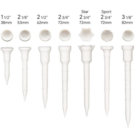 Lignum 62mm Classic Tees 16pk - White