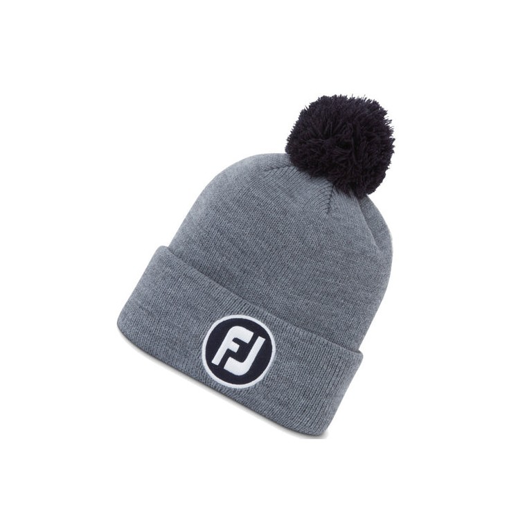 Gorro invierno Footjoy Fj Solid Pom Pom gris