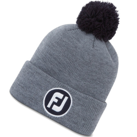 Gorro invierno Footjoy Fj Solid Pom Pom gris