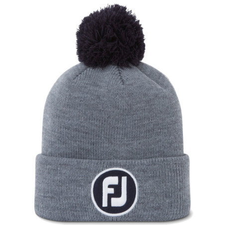 Gorro invierno Footjoy Fj Solid Pom Pom gris
