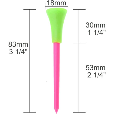 Tee Plastico Colores (pack 5 ud surtido)