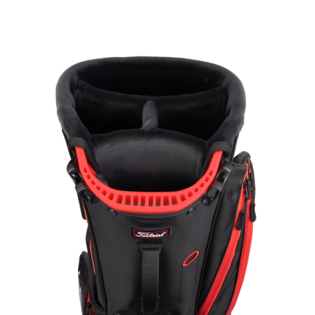 Bolsa Titleist Players 4 Carbono Negro Rojo
