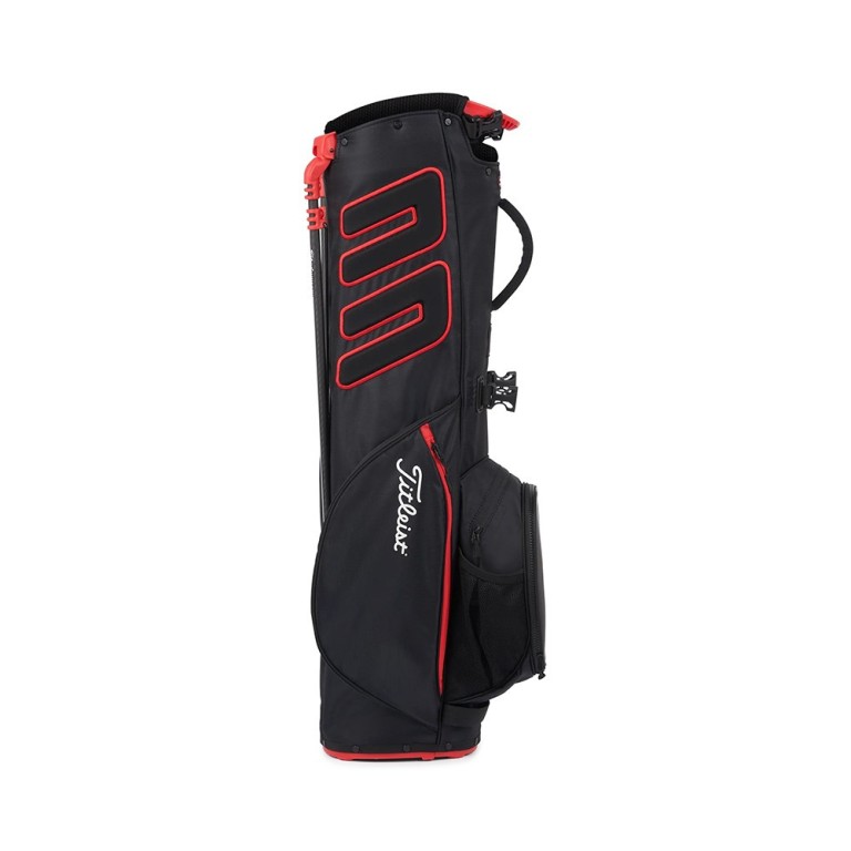 Bolsa Titleist Players 4 Carbono Negro Rojo