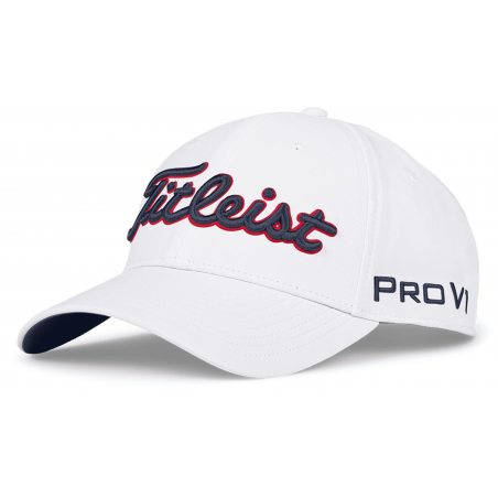 Gorra Titleist Tour Performance Edición Especial Blanca (rojo azul)
