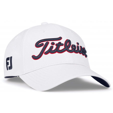 Gorra Titleist Tour Performance Edición Especial Blanca (rojo azul)