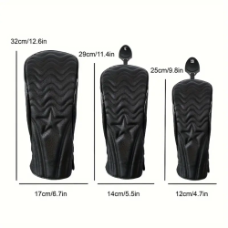 copy of Set Fundas para Driver Madera e Híbrido Cuero PU Negro 2