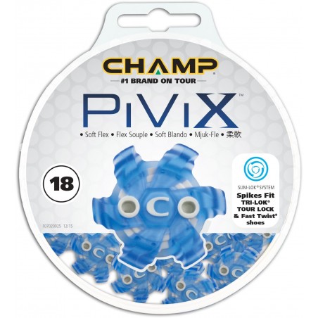 Tacos CHAMP Softspikes Pivix Slim-Lok Tri-Lock Tour Lock & Fast Twist Azul/Blanco