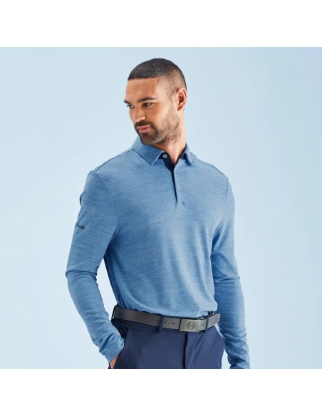 Polo PING Creek Manga Larga Tidal Blue Melange