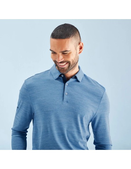 Polo PING Creek Manga Larga Tidal Blue Melange