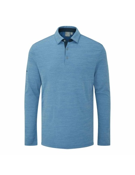 Polo PING Creek Manga Larga Tidal Blue Melange