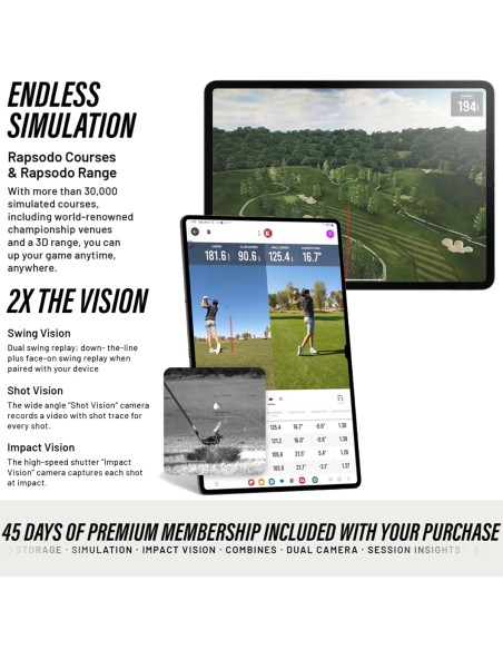 Monitor de Lanzamiento RAPSODO MLM2PRO   GOLF SIMULATOR - TITLEIST 3 BALL