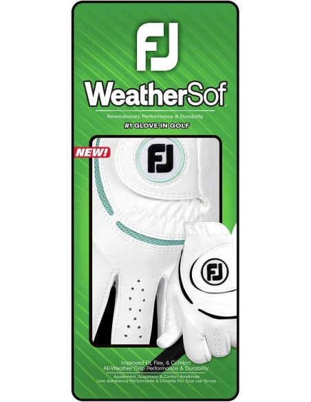 Guante FootJoy Lady WeatherSof Blanco / Verde Mar