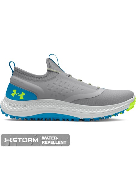 Zapatos Under Armour UA GS Charged Phantom SL-Mod Gray / Capri / High-Vis Yellow