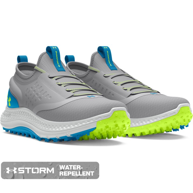 Zapatos Under Armour UA GS Charged Phantom SL-Mod Gray / Capri / High-Vis Yellow