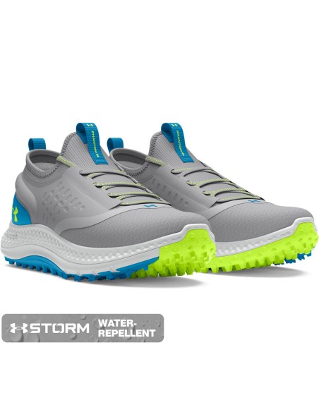 Zapatos Under Armour UA GS Charged Phantom SL-Mod Gray / Capri / High-Vis Yellow