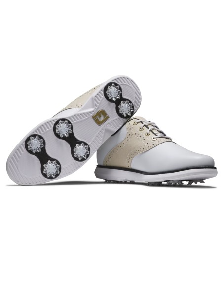Zapatos FootJoy de Golf Lady TRADITIONS Blanco Beige 97939