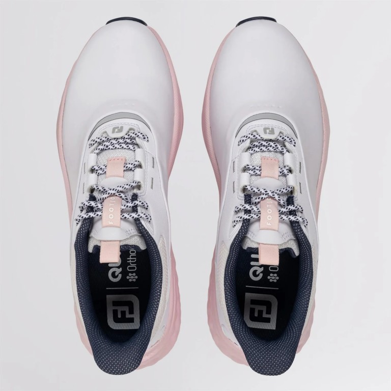 Zapatos de Golf Mujer FootJoy FJ Pulse Lady Blanco Navy Rosa – Ligeros y Cómodos