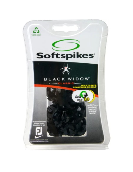 Tacos Zapatos Softspikes Black Widow Fast Twist 3.0 Golf Cleats